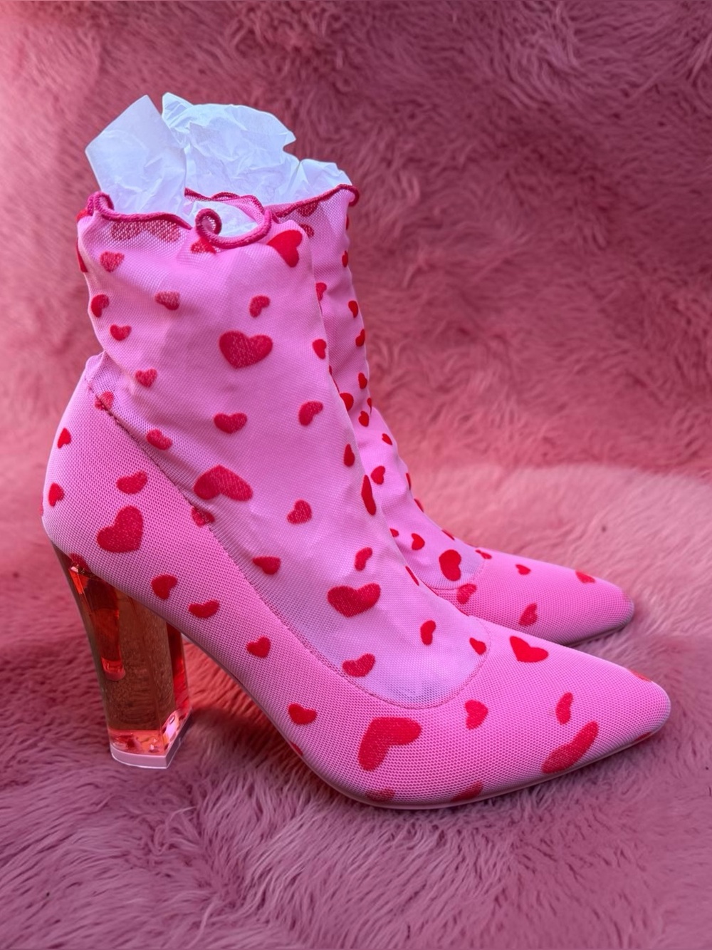 Dolls Kill Sugar Thrillz Candy Feelin' Lovesick Sock Booties Sz 8